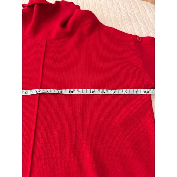 Elena Wang Red Button-Side Turtleneck Sweater S - Picture 10 of 12